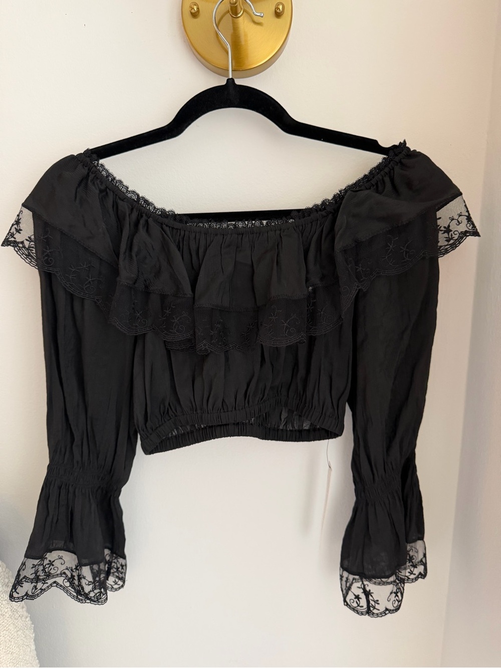 Reformation NWT Elise Ruffled Crop Top